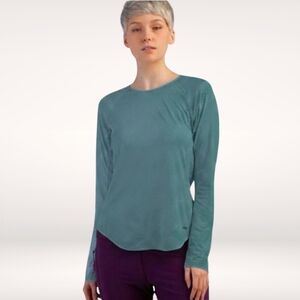 Outdoor Research Womens Argon Base Layer Teal/Green Top Long Sleeve Outdoor Sz L
